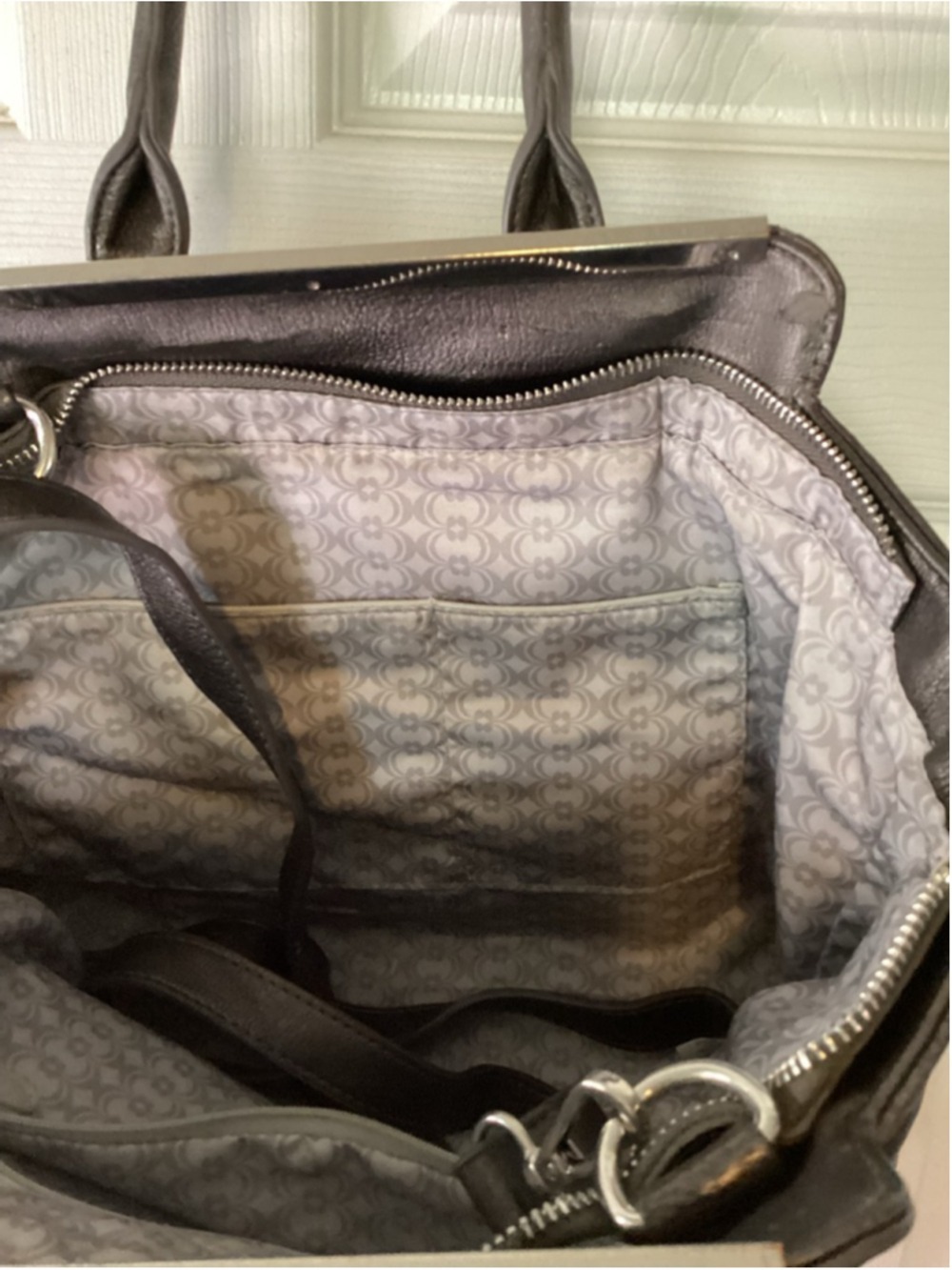 Women's Charming Charlie’s Gray One Size Tote Bag with Silver Hardware - Picture 3 of 3